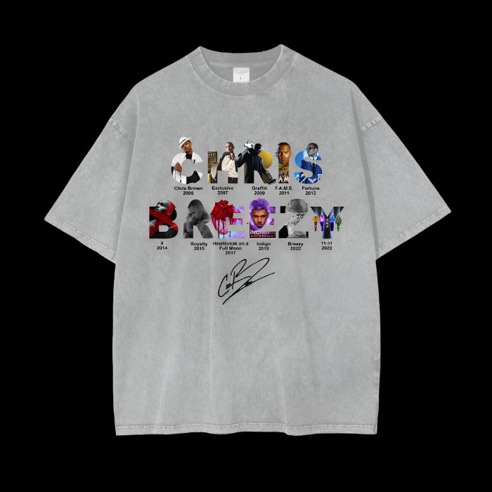 Chris Brown | Chris Breeze In Album Covers | Grey | Vintage Oversized