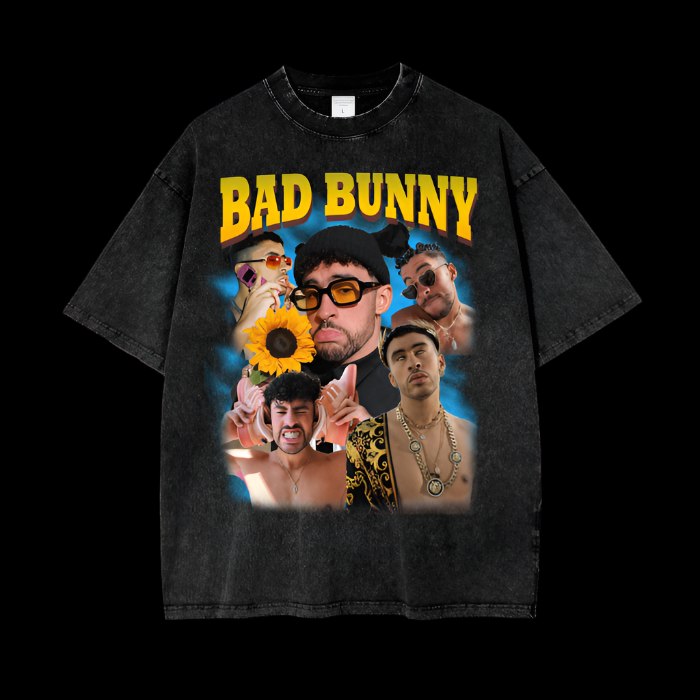 Bad Bunny | Flower | Vintage Oversized Shirt