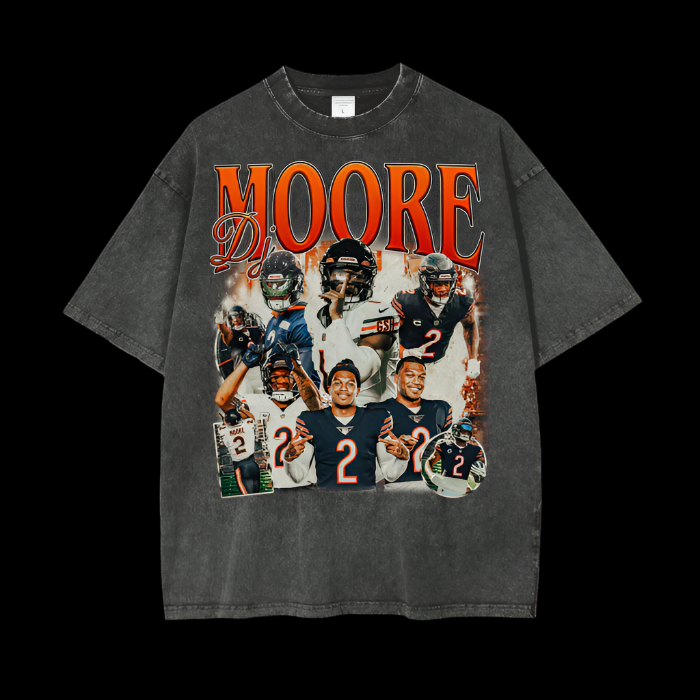 DJ Moore | Chicago Bears | Dark Grey | Vintage Oversized