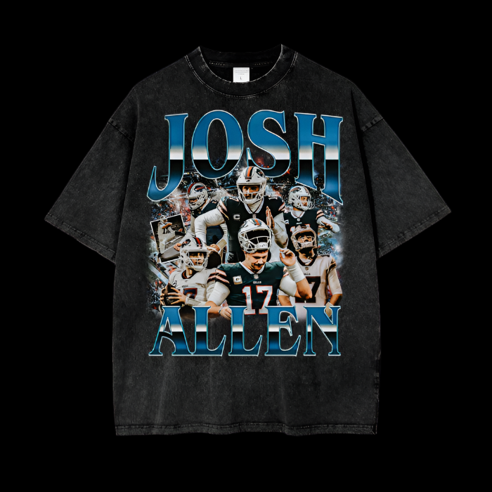 Josh Allen | Buffalo Bills | Black | Vintage Oversized