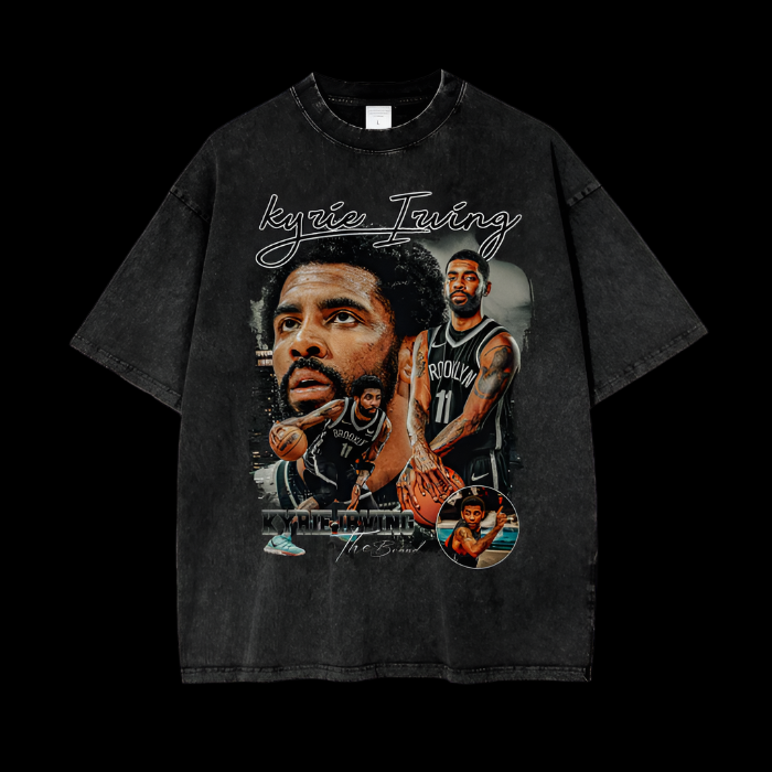 Kyrie Irving | Brooklyn Nets | Black | Vintage Oversized